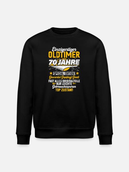 70 Years Unique Classic 70th Birthday - Stanley/Stella ROLLER Unisex Organic Sweatshirt - black