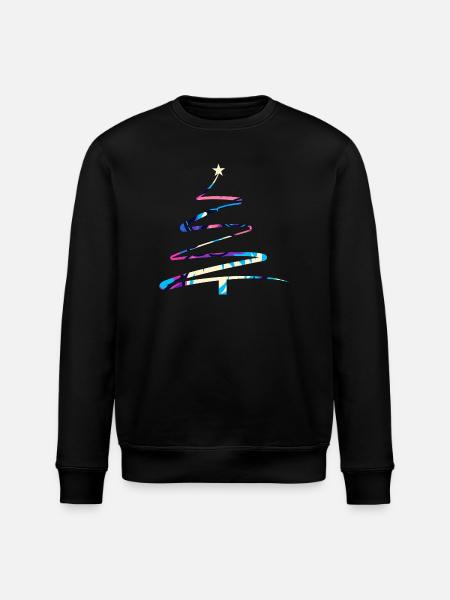 Weihnachtsbaum One-Line Design – Modern & Bunt - Stanley/Stella Unisex Bio-Sweatshirt ROLLER - Schwarz