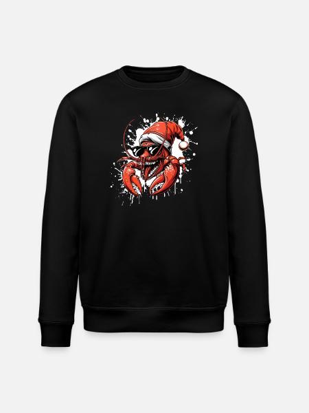 Lobster Crab Christmas Funny - Stanley/Stella ROLLER Unisex Organic Sweatshirt - black