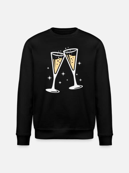 Sektglas Prosecco Sekt Alkohol Prost - Stanley/Stella ROLLER Unisex Organic Sweatshirt - black