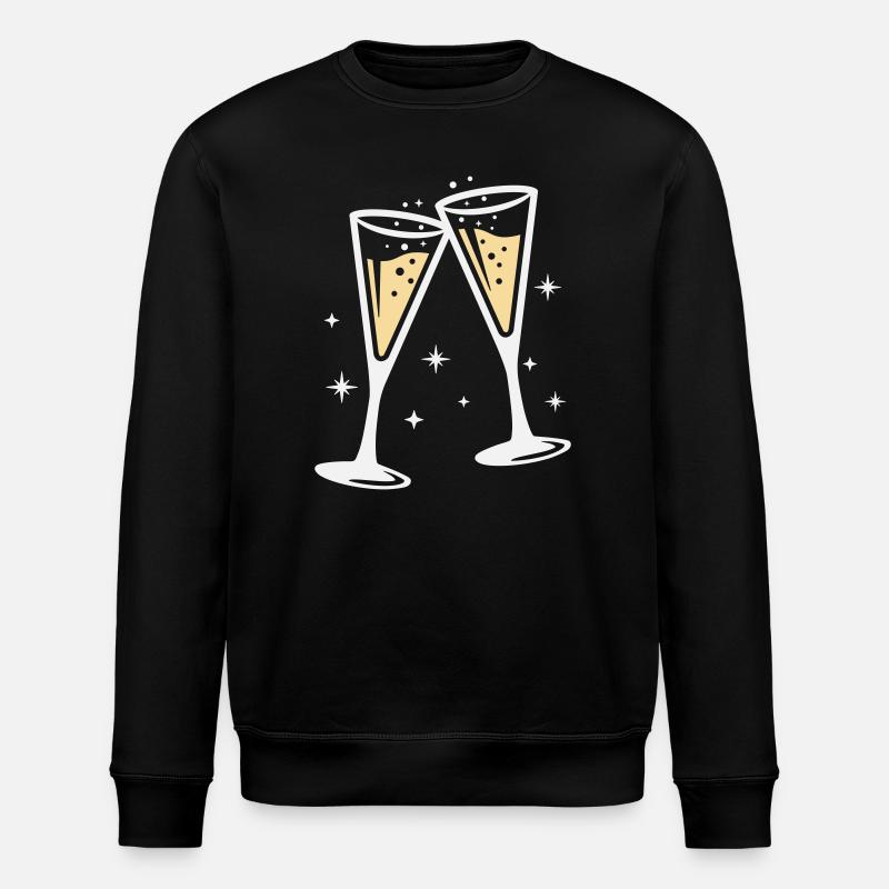 Sektglas Prosecco Sekt Alkohol Prost - Stanley/Stella ROLLER Unisex Organic Sweatshirt - black