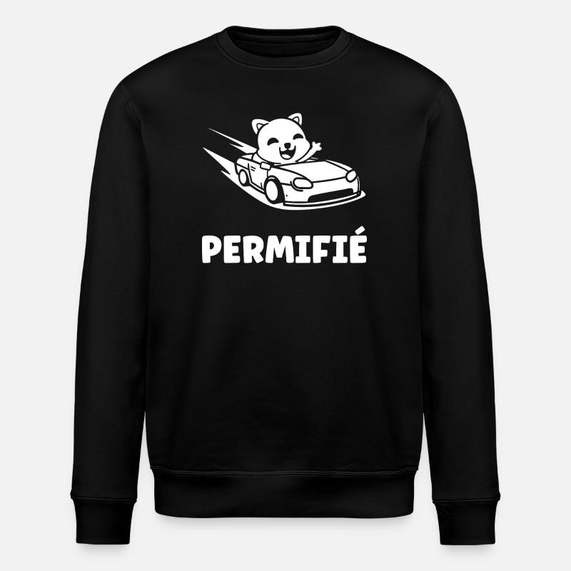 Humour permis de conduire - Sweat bio ROLLER Stanley/Stella Unisexe - noir