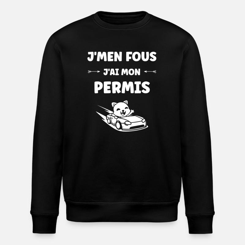 Driver's license humor - Stanley/Stella ROLLER Unisex Organic Sweatshirt - black