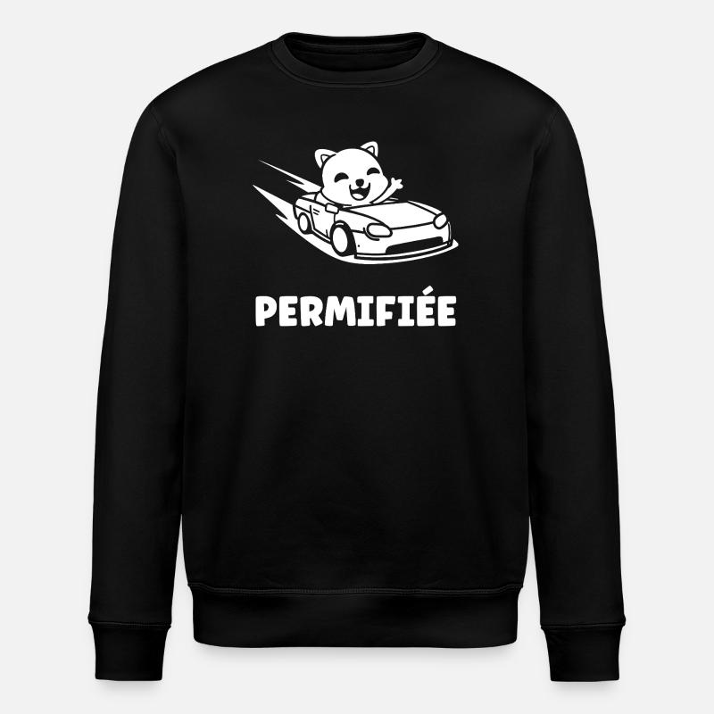 Humour permis de conduire - Sweat bio ROLLER Stanley/Stella Unisexe - noir