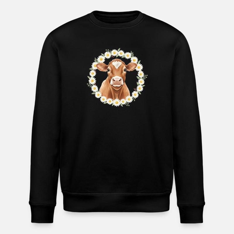 Braune Kuh - Stanley/Stella Unisex Bio-Sweatshirt ROLLER - Schwarz