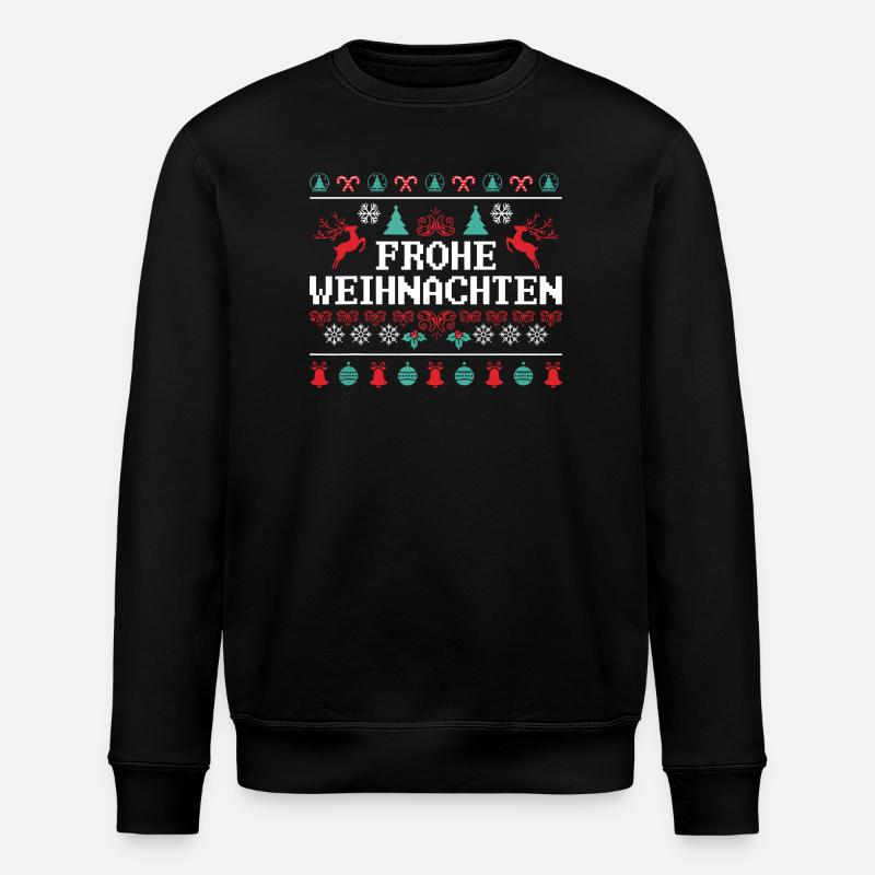 Joyeux Noël Motif Renne - Sweat bio ROLLER Stanley/Stella Unisexe - noir