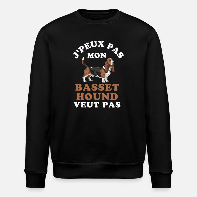 Basset Hound Jpeux Pas - Sweat bio ROLLER Stanley/Stella Unisexe - noir