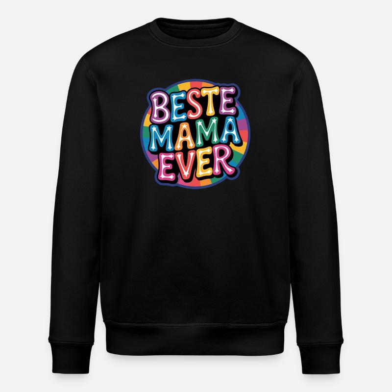 Best Mom Ever Rainbow - Stanley/Stella ROLLER Unisex Organic Sweatshirt - black