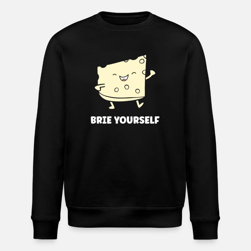 Humor Brie-Käse - Stanley/Stella Unisex Bio-Sweatshirt ROLLER - Schwarz