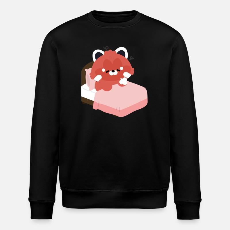 Müder Roter Panda auf dem Bett - Stanley/Stella Unisex Bio-Sweatshirt ROLLER - Schwarz