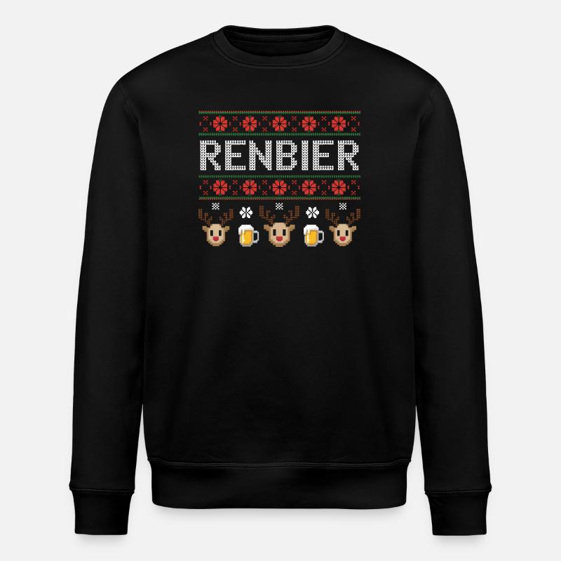Rentier Bier Fest Design - Stanley/Stella Unisex Bio-Sweatshirt ROLLER - Schwarz