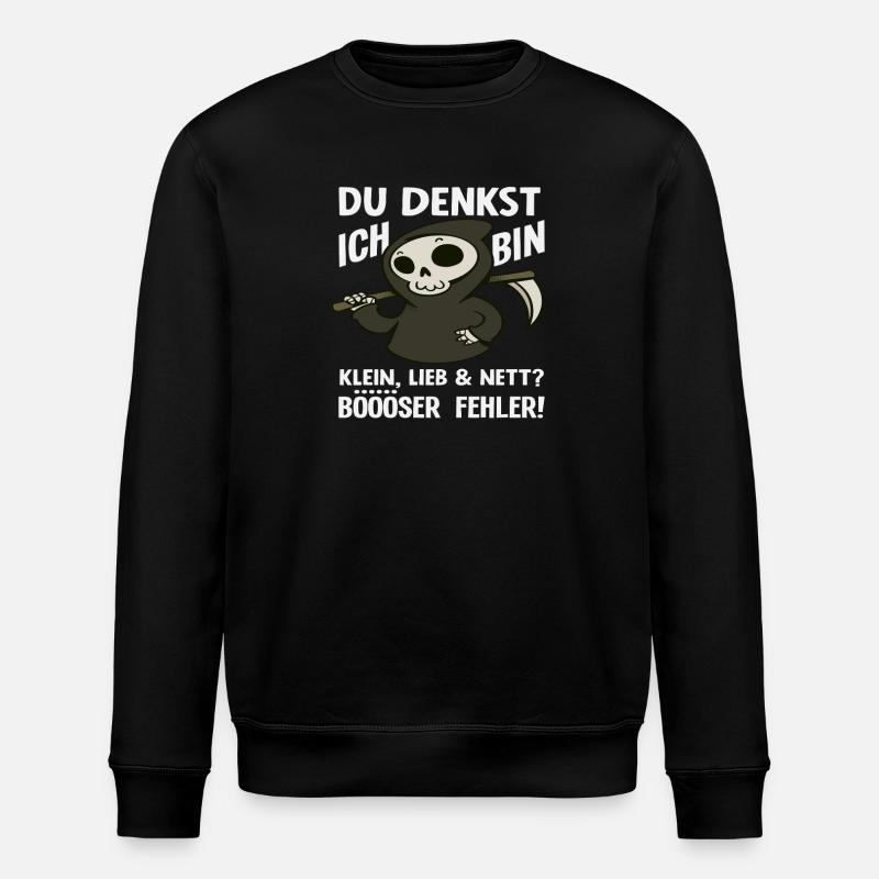Böser Fehler Kleine Sensenmann - Stanley/Stella Unisex Bio-Sweatshirt ROLLER - Schwarz
