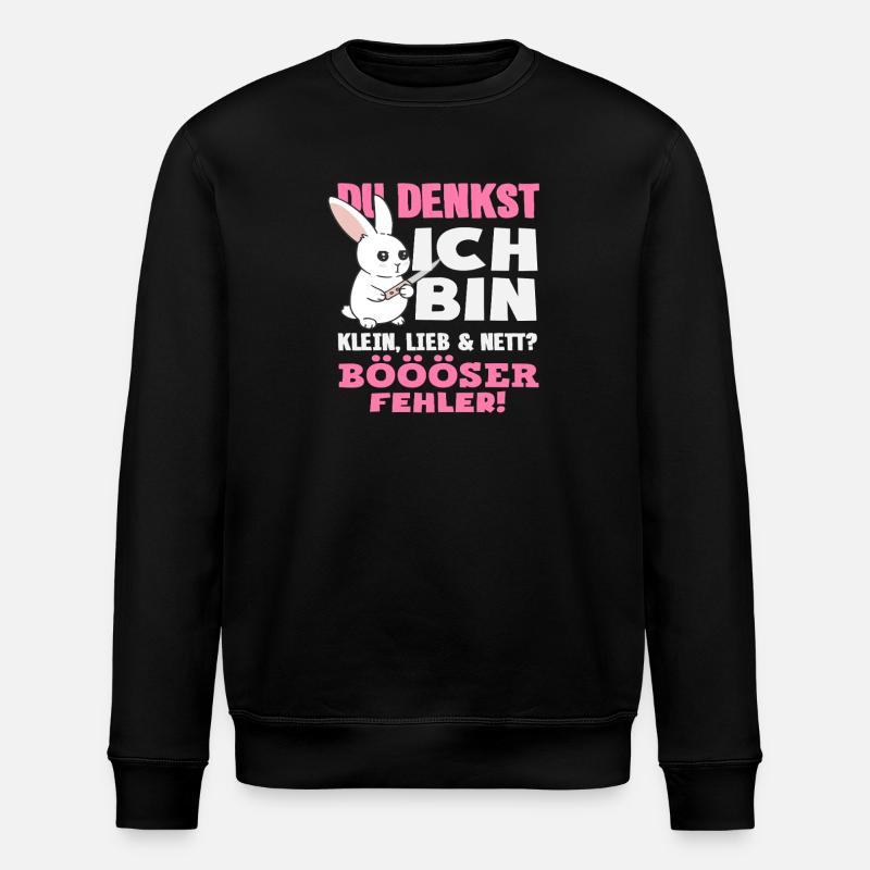 Böser Fehler Kleine Hase - Stanley/Stella Unisex Bio-Sweatshirt ROLLER - Schwarz