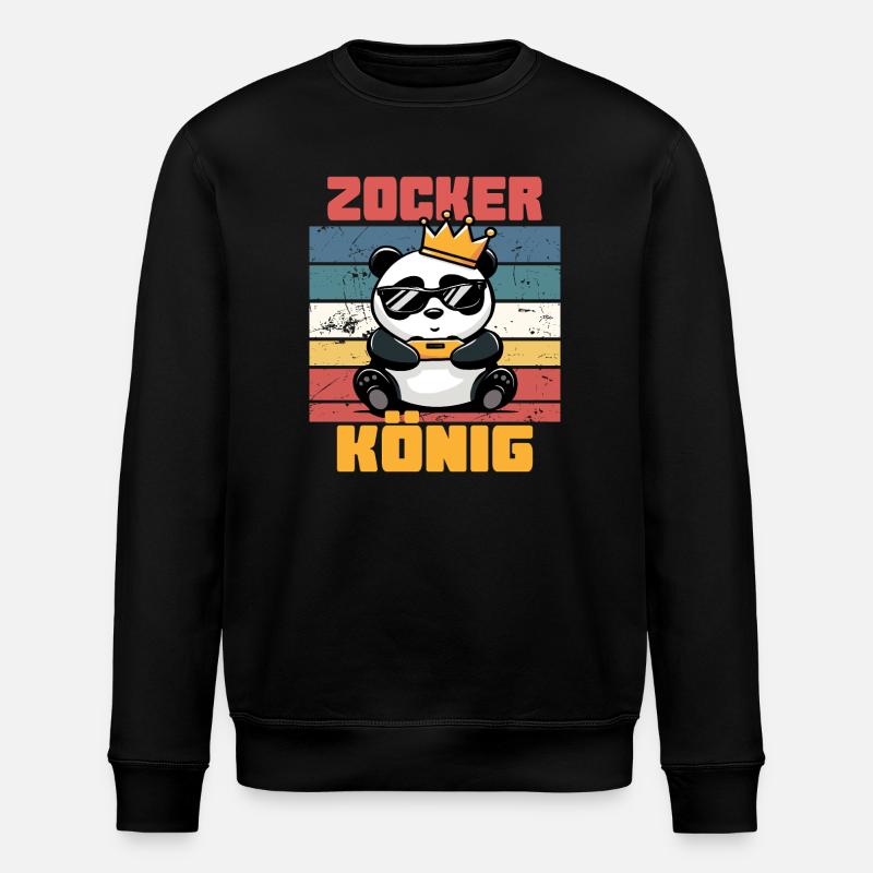 Gambler King Crown gaming - Stanley/Stella ROLLER Unisex Organic Sweatshirt - black