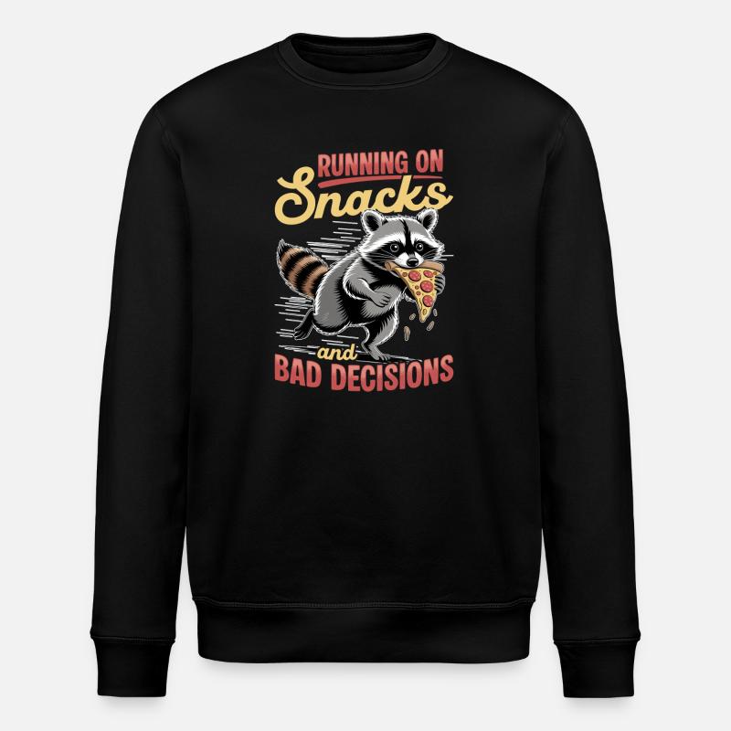 Funny Raccoon - Stanley/Stella ROLLER Unisex Organic Sweatshirt - black