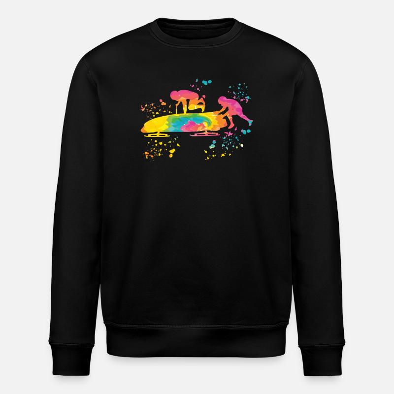 Bobfahrer Bobschlitten Zweierbob - Stanley/Stella Unisex Bio-Sweatshirt ROLLER - Schwarz