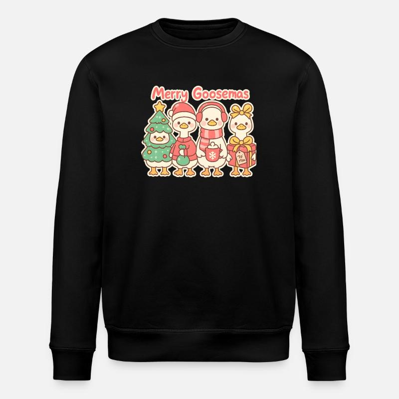 Merry Goosemas Trio, Ducklins - Stanley/Stella ROLLER Unisex Organic Sweatshirt - black