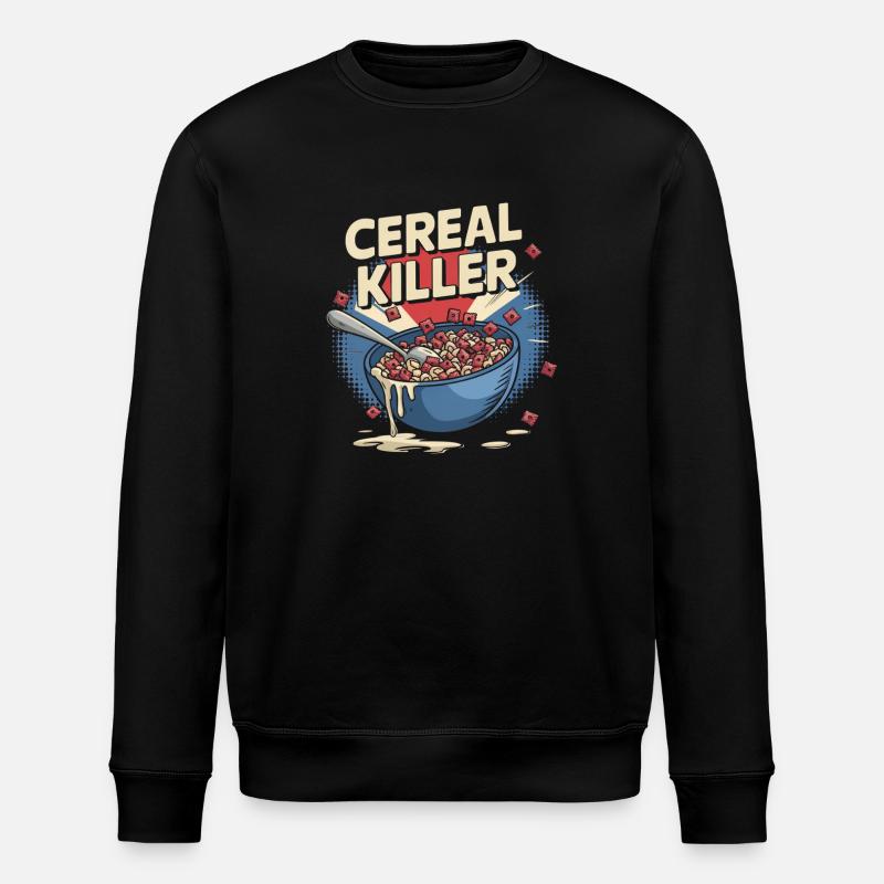 Cereal Killer - Retro Frühstück - Stanley/Stella Unisex Bio-Sweatshirt ROLLER - Schwarz
