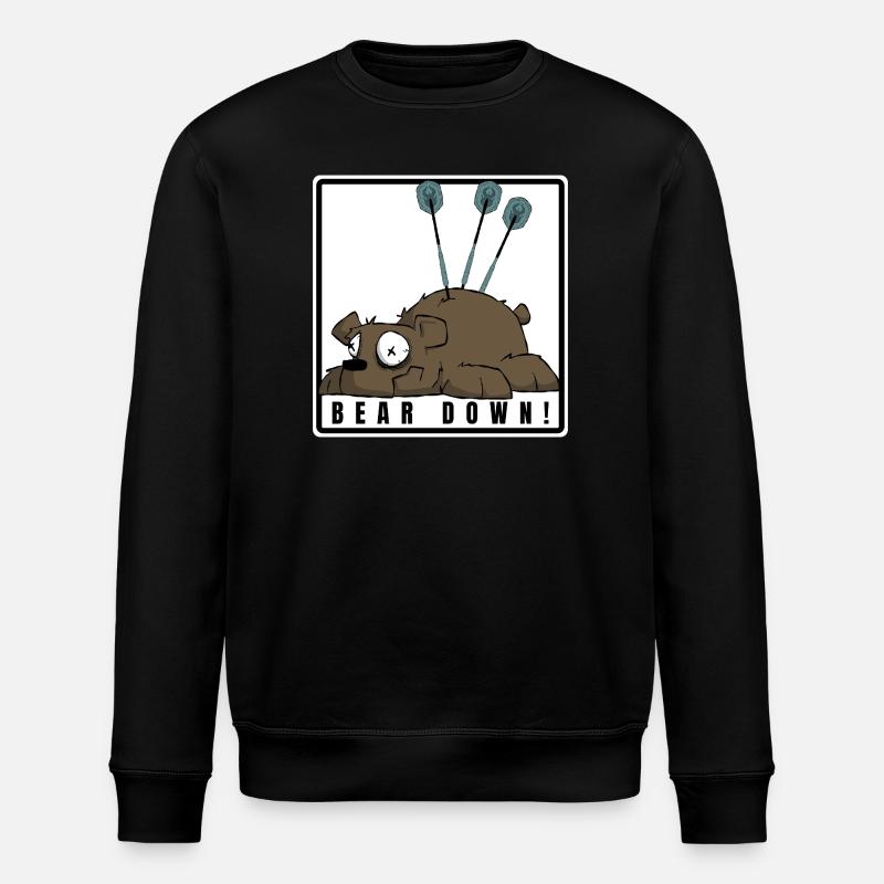 Lustiges Darts Comic Motiv. BEAR DOWN ! - Stanley/Stella Unisex Bio-Sweatshirt ROLLER - Schwarz