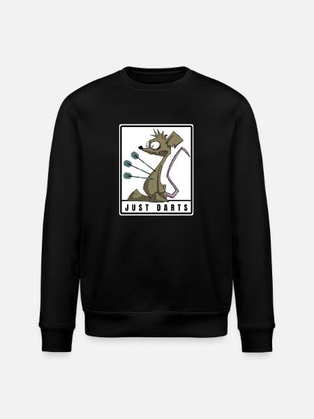 Funny darts comic motif. JUST DARTS - Stanley/Stella ROLLER Unisex Organic Sweatshirt - black