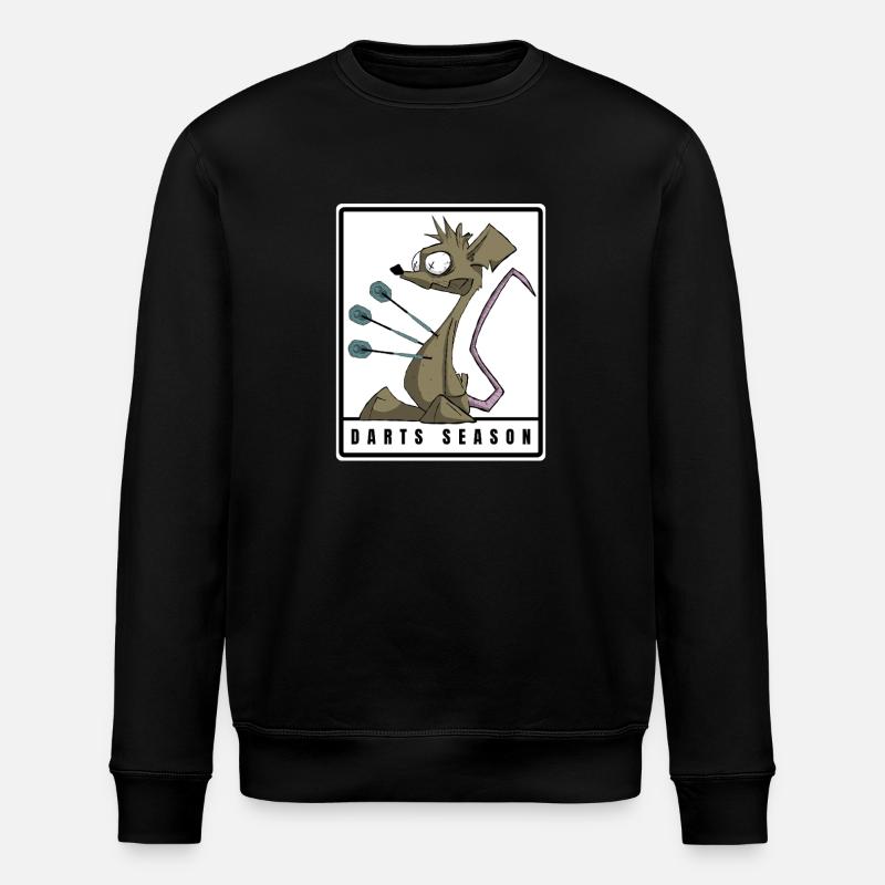 Funny DARTS SEASON Comic Motif - Stanley/Stella ROLLER Unisex Organic Sweatshirt - black