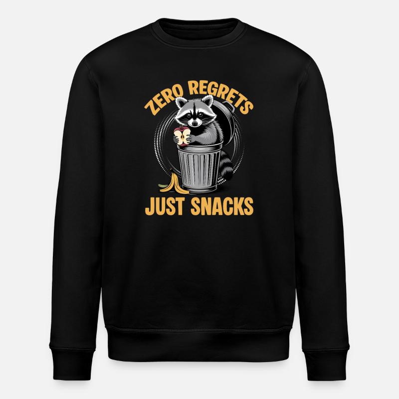 Funny Raccoon - Stanley/Stella Unisex Bio-Sweatshirt ROLLER - Schwarz