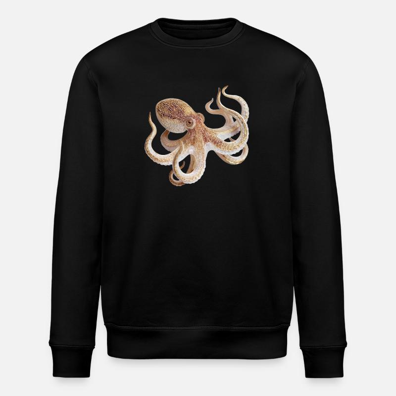 Octopus Net Pattern – Maritime Style - Stanley/Stella ROLLER Unisex Organic Sweatshirt - black