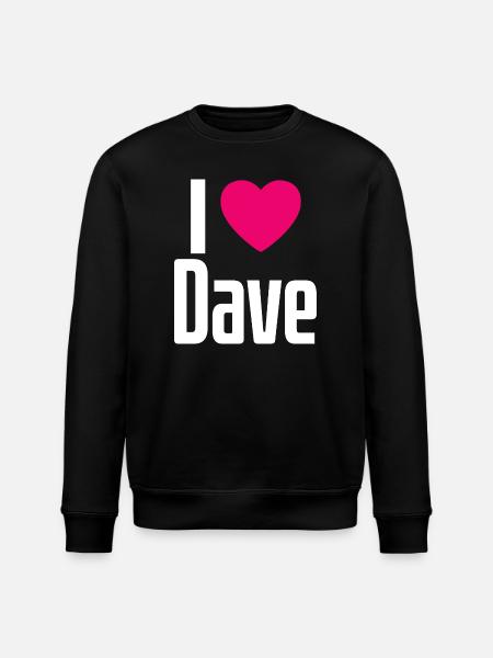 J’aime Dave Pink Heart J’aime Dave - Sweat bio ROLLER Stanley/Stella Unisexe - noir