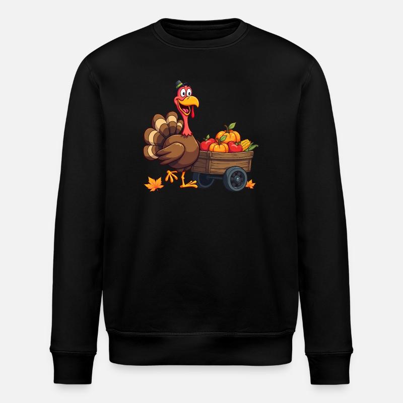 Thanksgiving Lustiger Thanksgiving Truthahn - Stanley/Stella Unisex Bio-Sweatshirt ROLLER - Schwarz