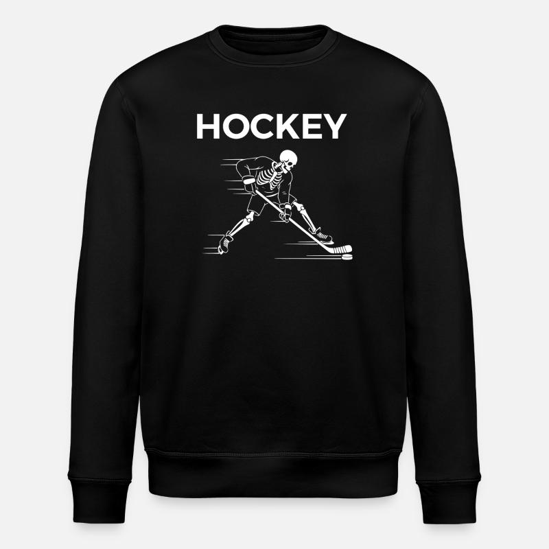 Skeleton spielt Hockey - Stanley/Stella Unisex Bio-Sweatshirt ROLLER - Schwarz