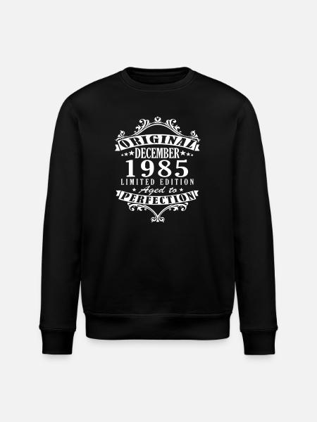 December 1985 Birthday December 1985 December - Stanley/Stella ROLLER Unisex Organic Sweatshirt - black