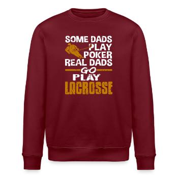 De vrais papas jouent à la crosse Drôle Sports Père Humour - Sweat bio ROLLER Stanley/Stella Unisexe - bordeaux - Devant - Nik (191cm)
