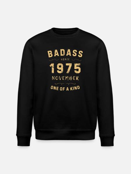 Badass 1975 November - Stanley/Stella ROLLER Unisex Organic Sweatshirt - black