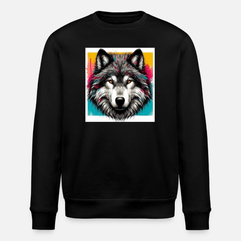 Wolf - Stanley/Stella Unisex Bio-Sweatshirt ROLLER - Schwarz
