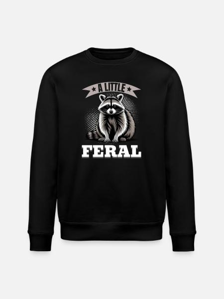 Funny Raccoon - Stanley/Stella Unisex Bio-Sweatshirt ROLLER - Schwarz