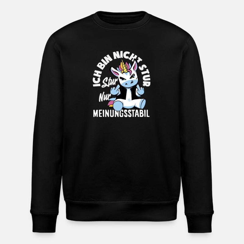 Nicht stur nur Meinungsstabil - Stanley/Stella Unisex Bio-Sweatshirt ROLLER - Schwarz