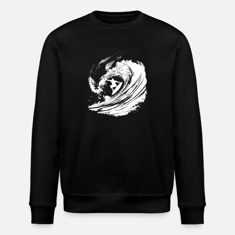 Surfeur énergique Art Surfer - Sweat bio ROLLER Stanley/Stella Unisexe - noir
