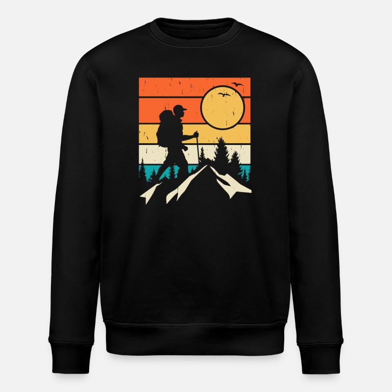 Hiking Retro - Stanley/Stella Unisex Bio-Sweatshirt ROLLER - Schwarz