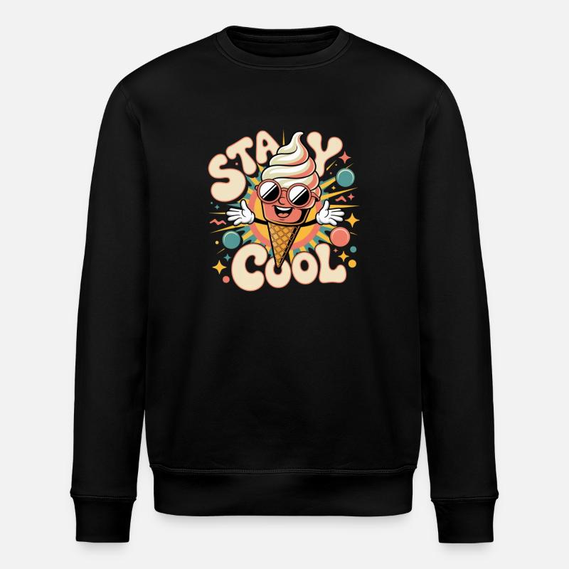 Retro Eiscreme - Stanley/Stella ROLLER Unisex Organic Sweatshirt - black