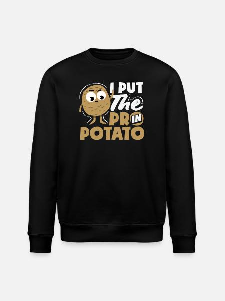 Taters Over Haters Potato - Stanley/Stella ROLLER Unisex Organic Sweatshirt - black