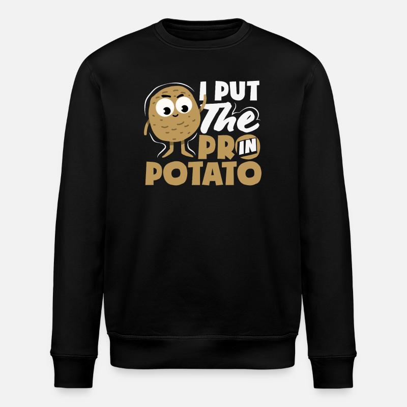 Taters Over Haters Potato - Stanley/Stella ROLLER Unisex Organic Sweatshirt - black
