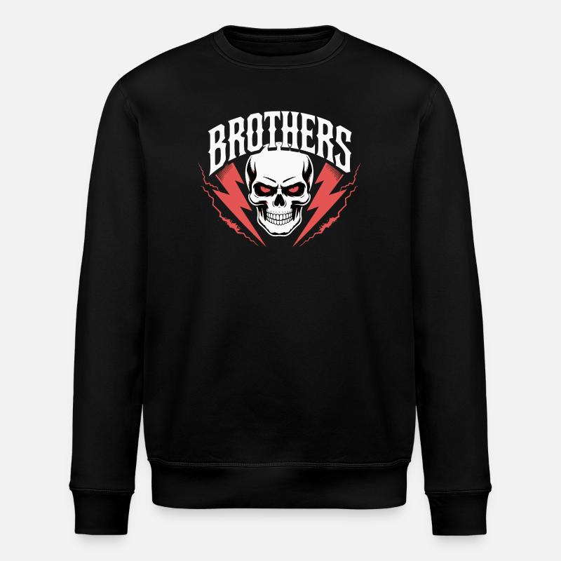 Brüder Schädel Donnerwappen - Stanley/Stella Unisex Bio-Sweatshirt ROLLER - Schwarz