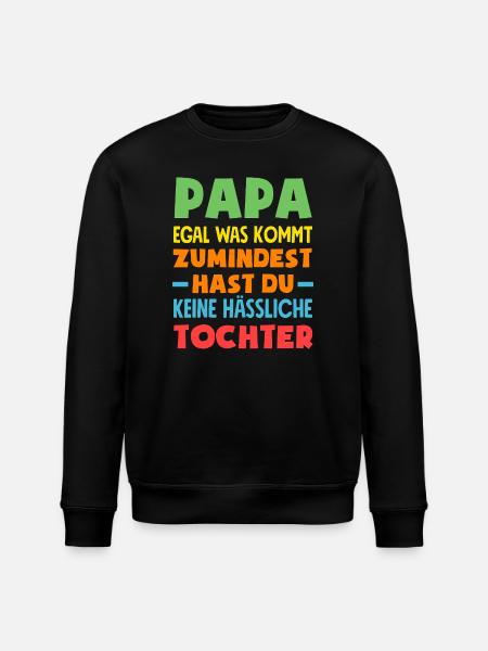Funny Father's Day Gift Dad Beer - Stanley/Stella ROLLER Unisex Organic Sweatshirt - black