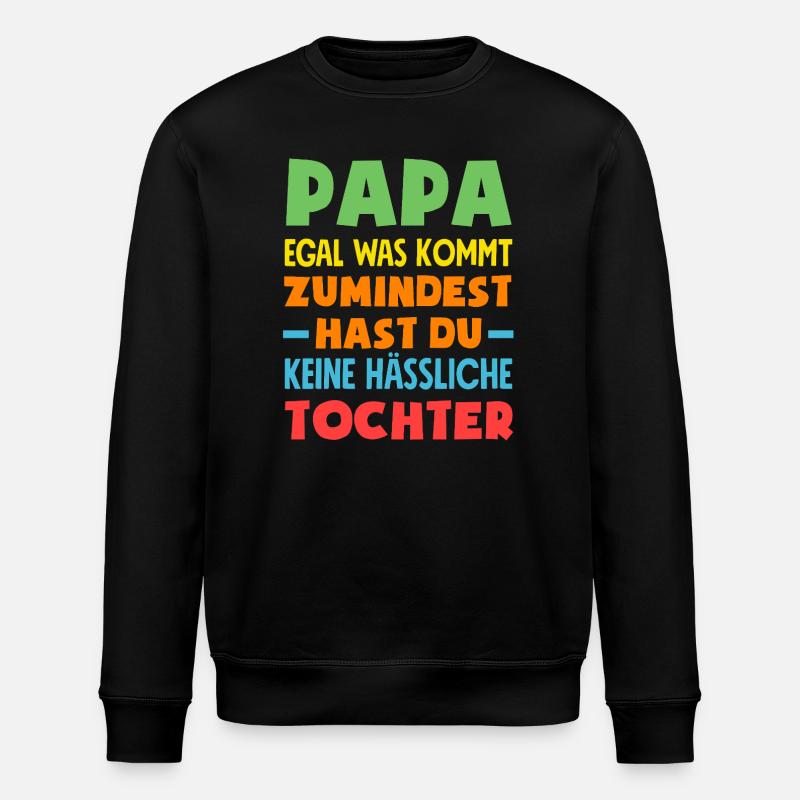 Funny Father's Day Gift Dad Beer - Stanley/Stella ROLLER Unisex Organic Sweatshirt - black