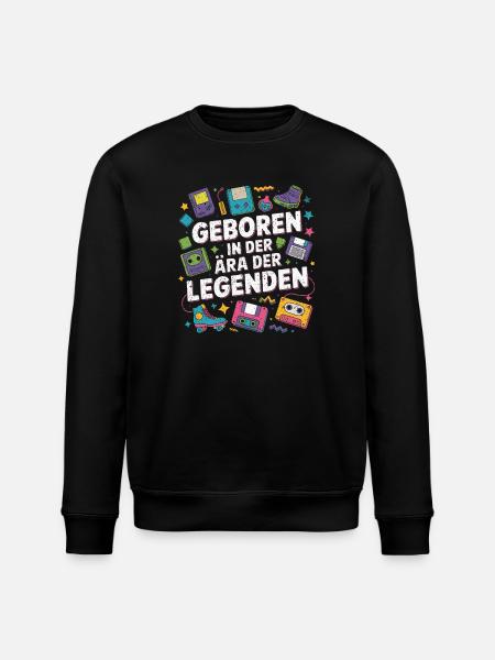 Retro Ära der Legenden - Stanley/Stella Unisex Bio-Sweatshirt ROLLER - Schwarz
