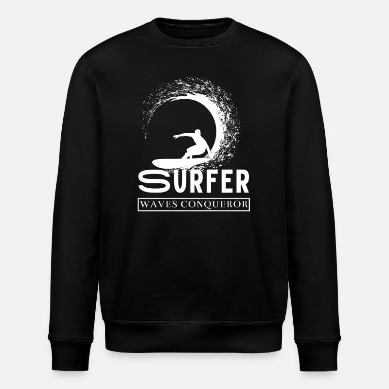 Surfer Wave Winner Design für Surffans - Stanley/Stella Unisex Bio-Sweatshirt ROLLER - Schwarz