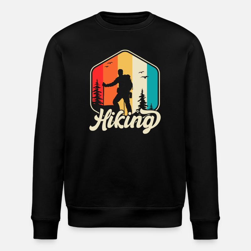 Hiking Retro - Stanley/Stella Unisex Bio-Sweatshirt ROLLER - Schwarz