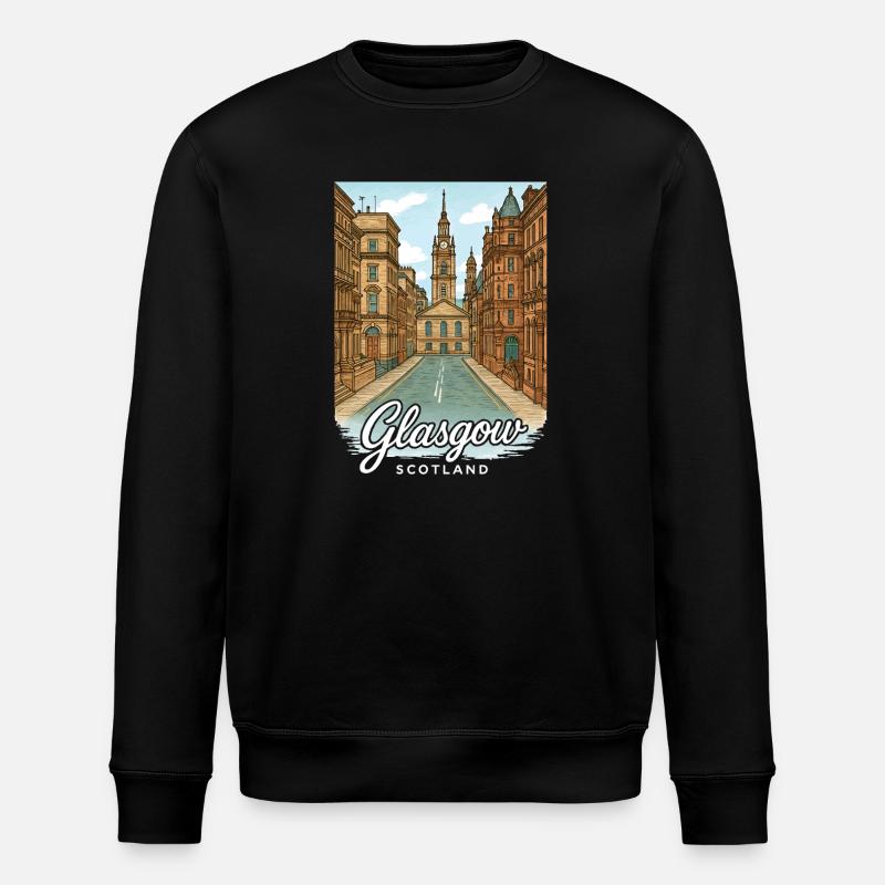 Glasgow, Écosse - Sweat bio ROLLER Stanley/Stella Unisexe - noir