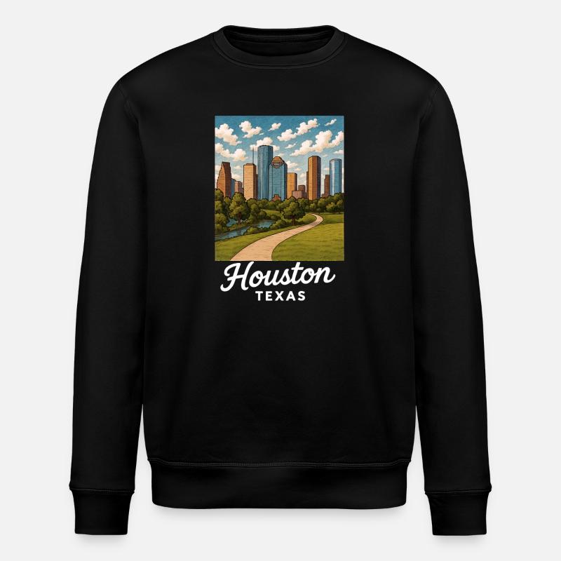 Houston, Texas - Stanley/Stella ROLLER Unisex Organic Sweatshirt - black