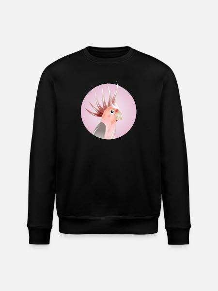 Elegant cockatoo in pastel circle - Stanley/Stella ROLLER Unisex Organic Sweatshirt - black